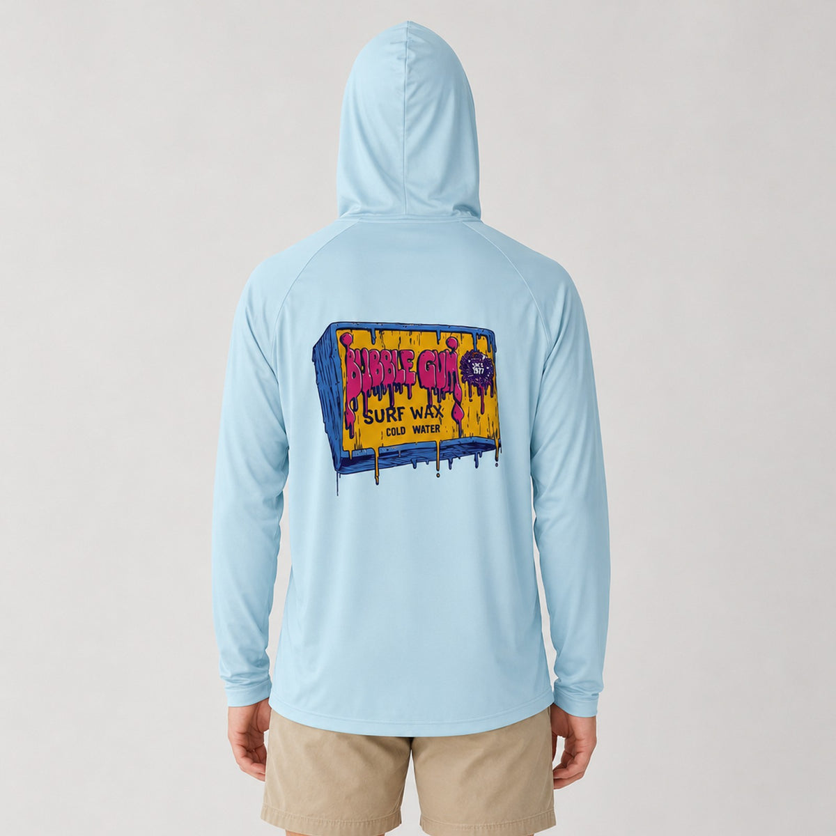 Kona x BubbleGum Collab Hooded Mens UV Sun Protection LS Shirt - Light Blue