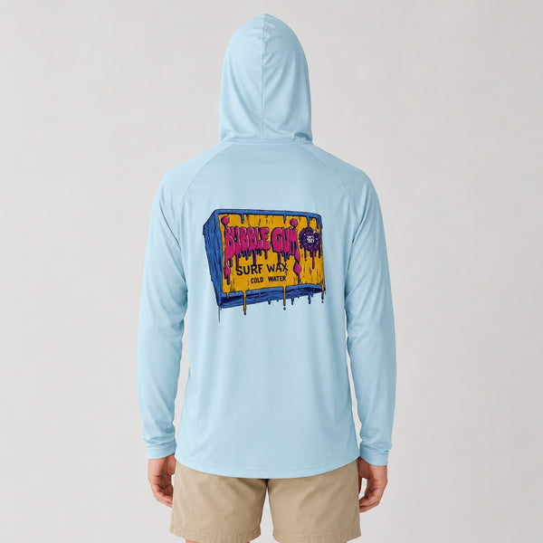 Kona x BubbleGum Collab Hooded Mens UV Sun Protection LS Shirt - Light Blue