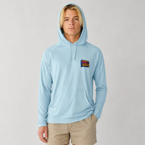 Kona x BubbleGum Collab Hooded Mens UV Sun Protection LS Shirt - Light Blue