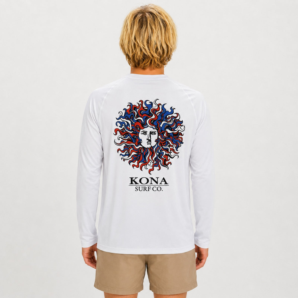 Original Sun Mens UV Sun Protection LS Shirt - White/Rwb