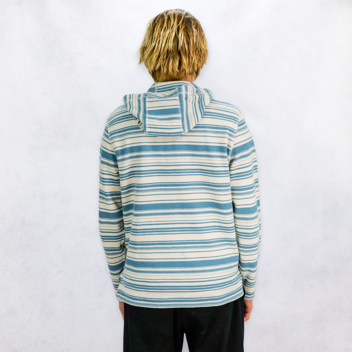 Rochester Mens Baja Pullover Hoodie - Lt. Blue/Natural