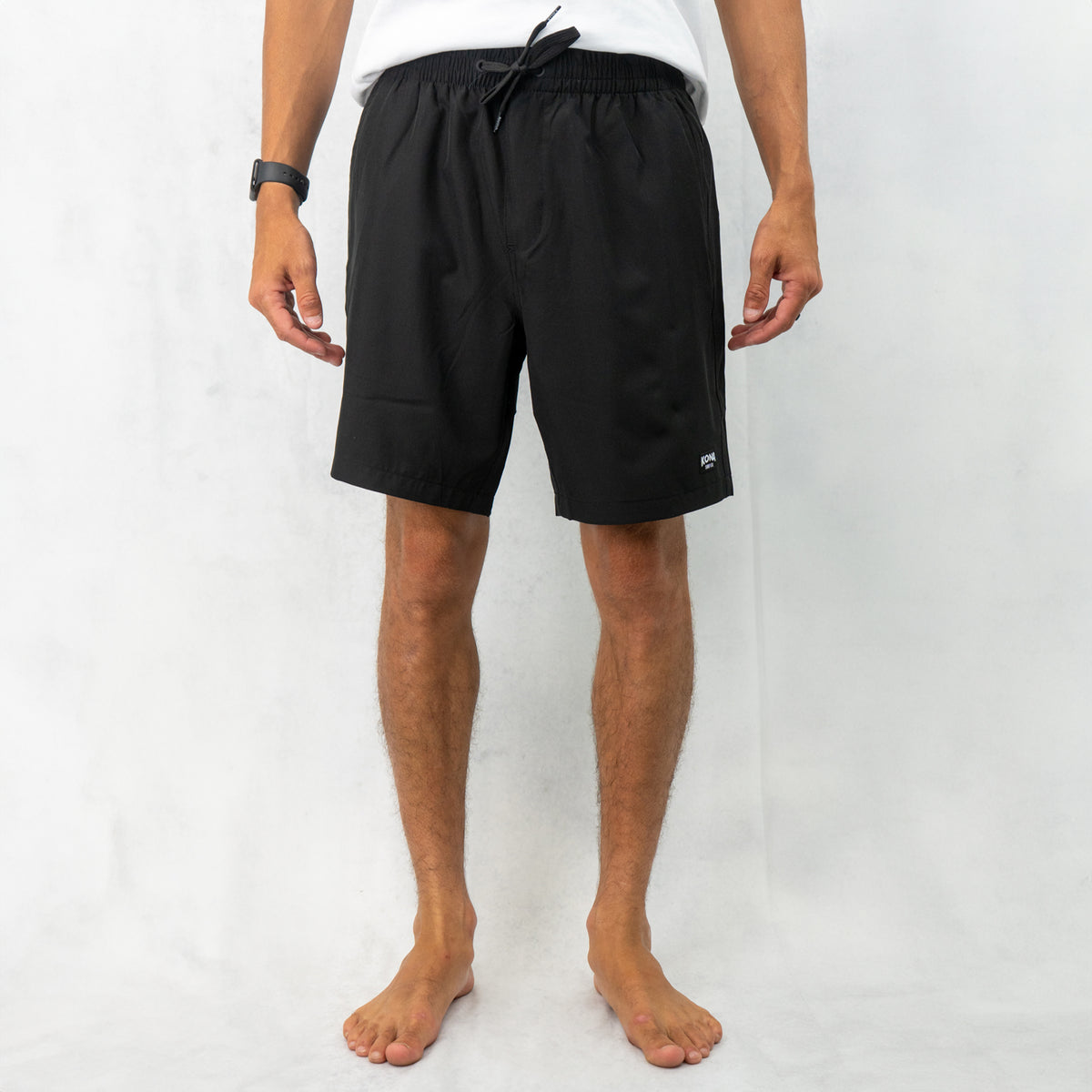 Uncomplicated 17in w/ Liner Mens Elastic Boardshorts - Black