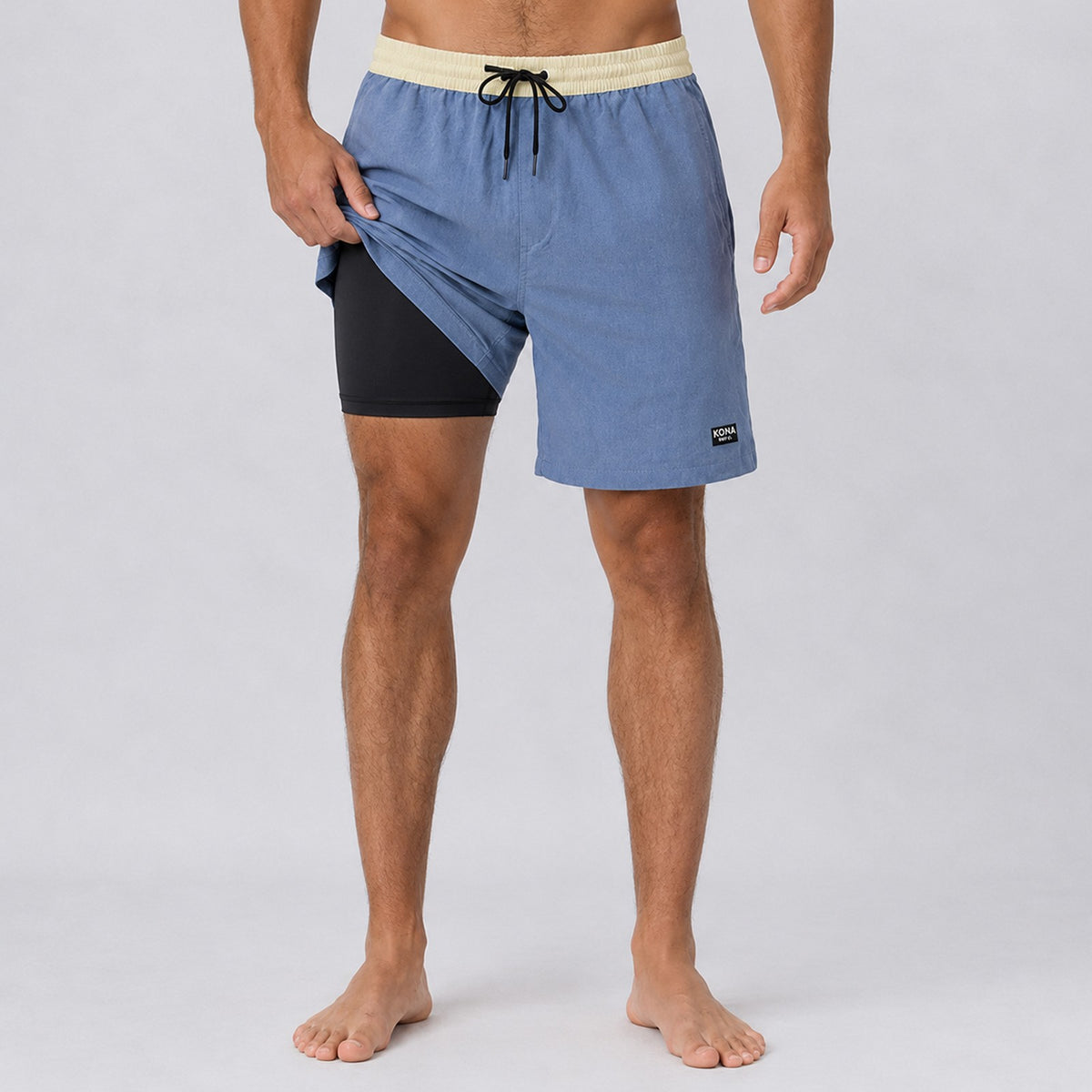 Uncomplicated 17in w/ Liner Mens Elastic Boardshorts - Slate/Cream