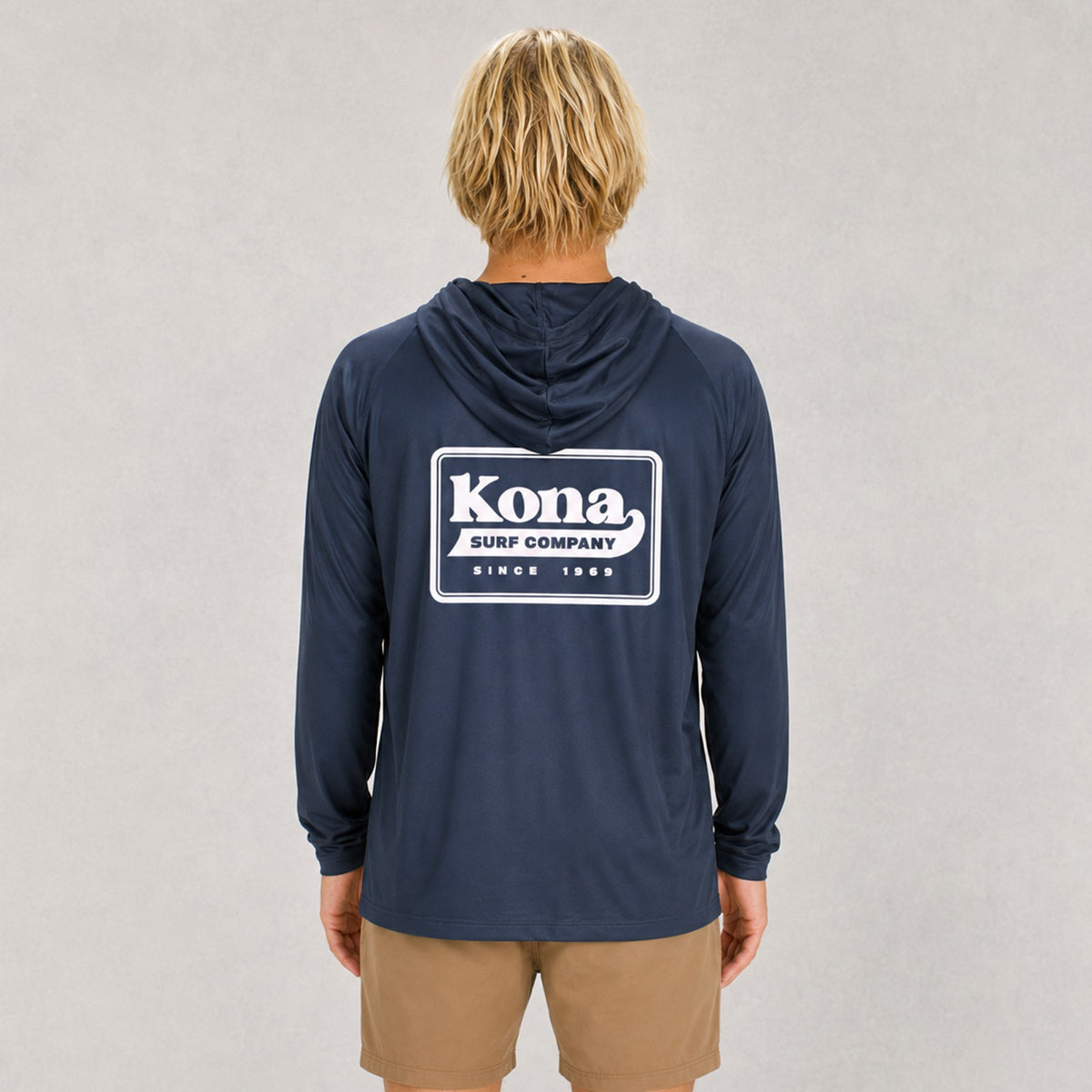 Standout Hooded Mens UV Sun Protection LS Shirt - Navy