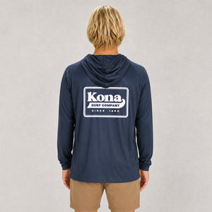 Standout Hooded Mens UV Sun Protection LS Shirt - Navy