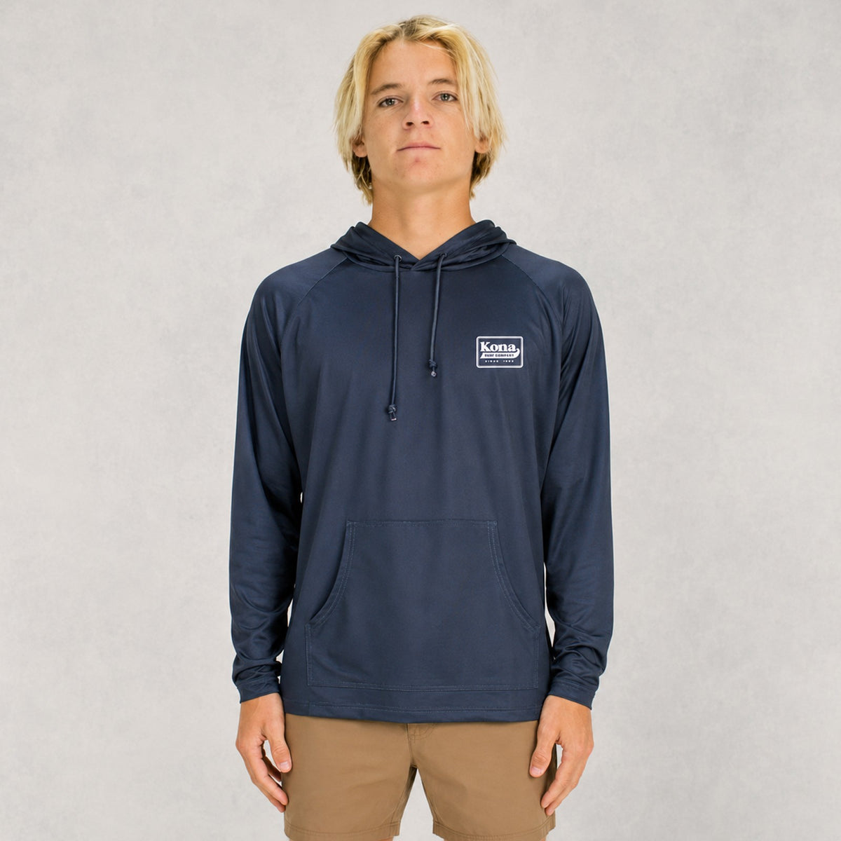 Standout Hooded Mens UV Sun Protection LS Shirt - Navy