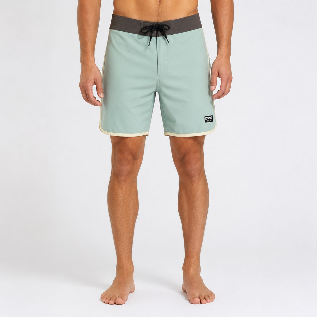 Drifter Scallop 18in Mens Boardshorts - Sage/Cream