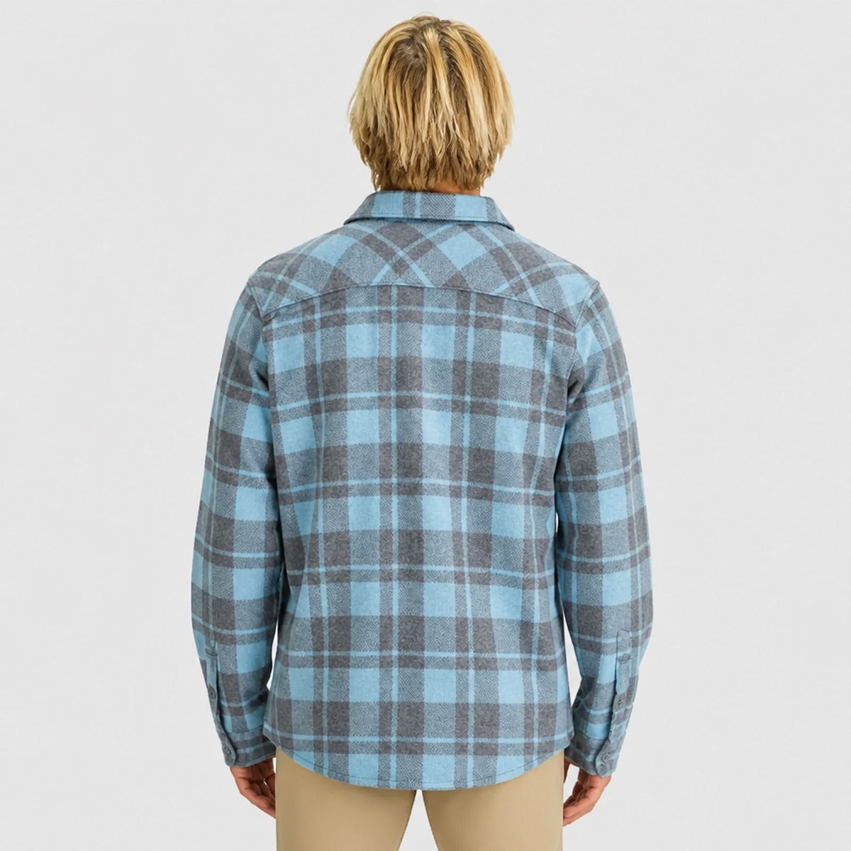 Bayside Mens LS Woven - Aqua