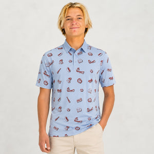 For the Phils Mens Polo - Light Blue