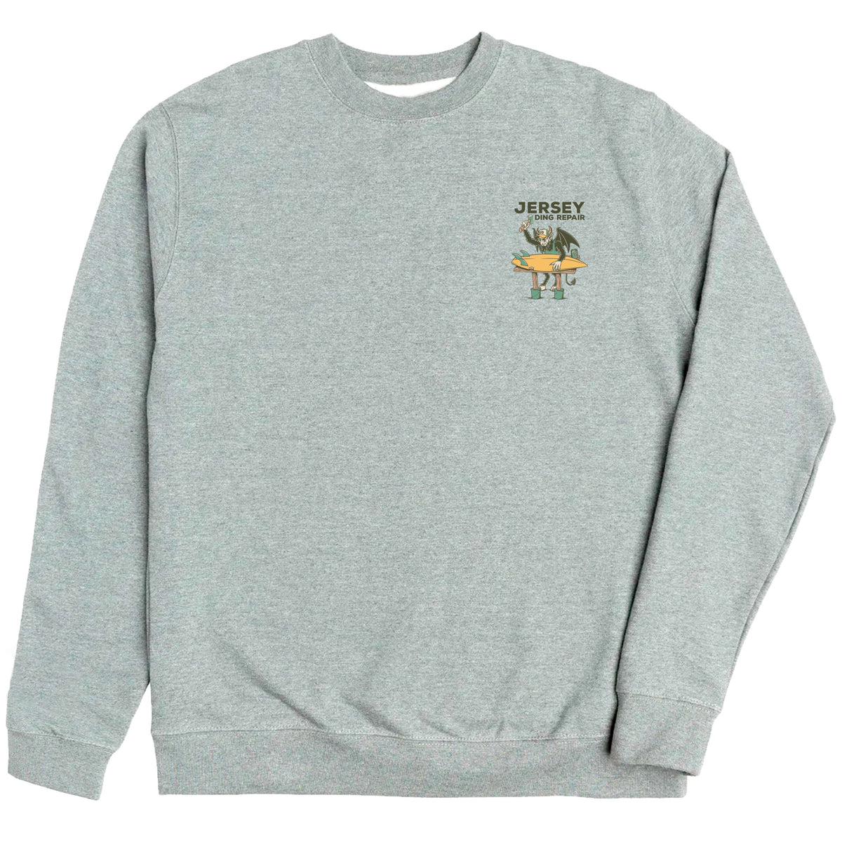 Jersey Ding Repair Mens Crew Sweatshirt - Grey Heather