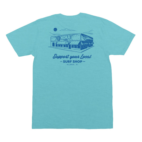 Support Your Local Surf Shop Mens T-Shirt - Tahiti Blue