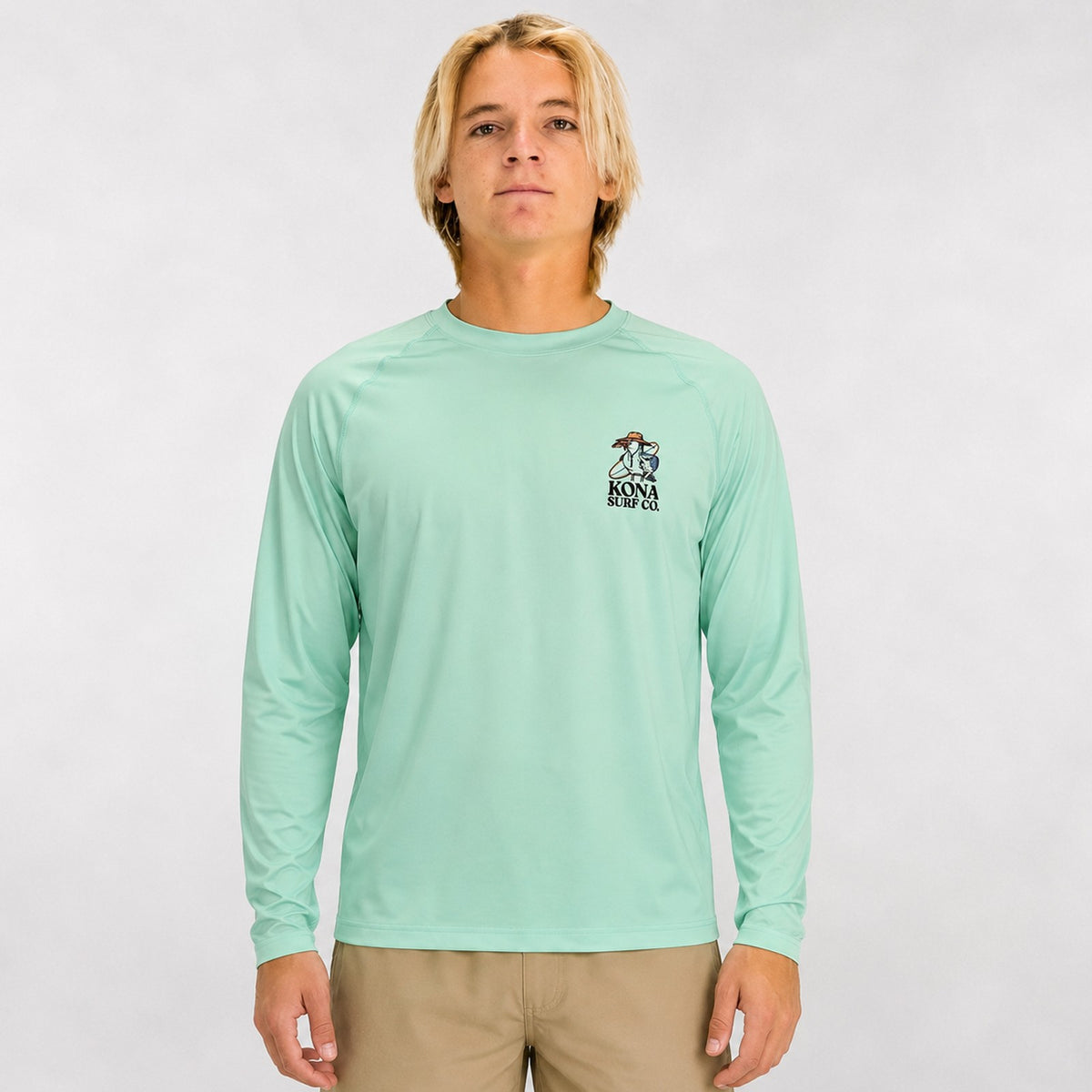 Dont Feed the Seagulls Mens UV Sun Protection LS Shirt - Mint