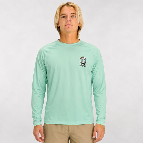 Dont Feed the Seagulls Mens UV Sun Protection LS Shirt - Mint