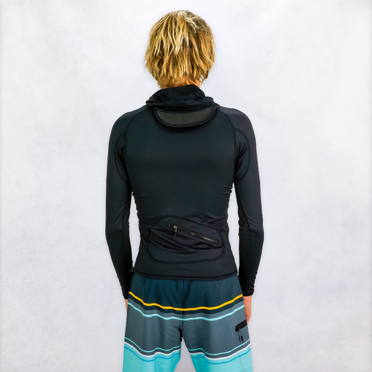 Jet UV Hooded L/S Mens Rashguard - Black