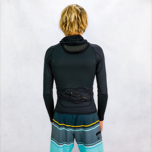 Jet UV Hooded L/S Mens Rashguard - Black