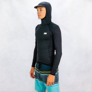 Jet UV Hooded L/S Mens Rashguard - Black