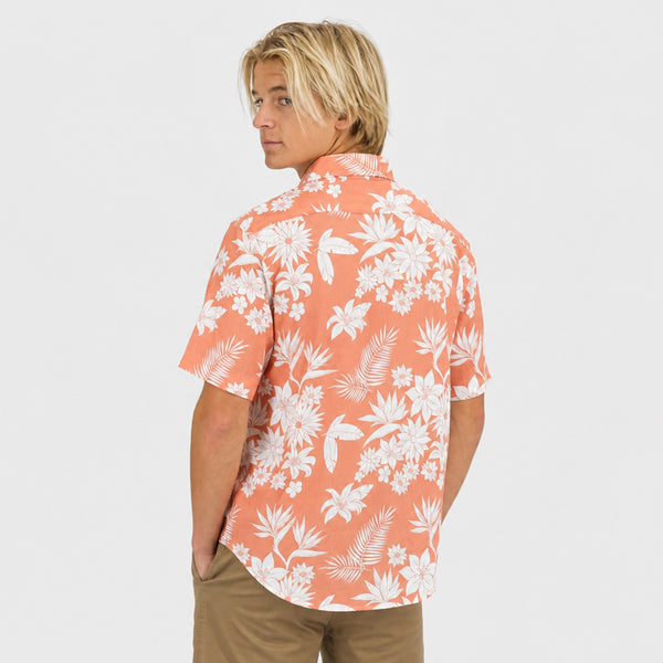 Floral Pattern Mens SS Woven - Rose
