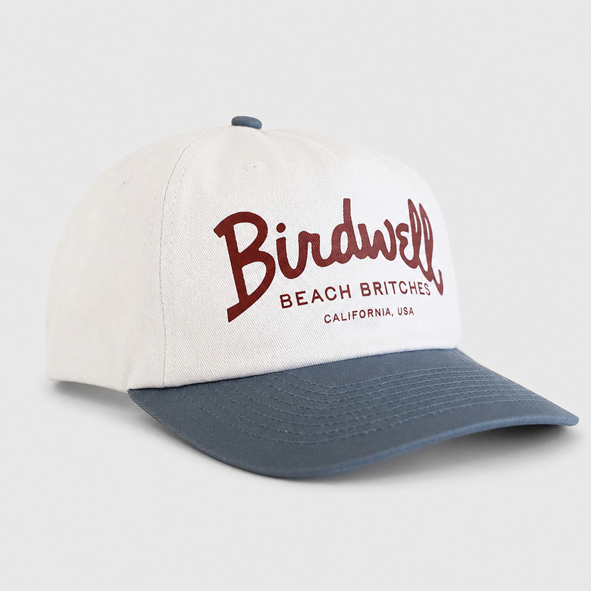 Birdwell Big Arc Twill Mens Snapback Hat - White