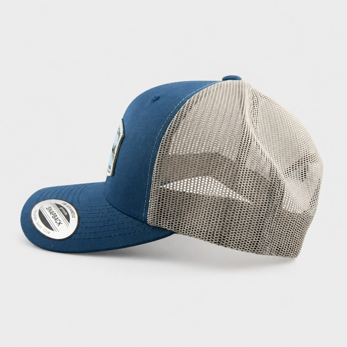 Shark Kabob 2 Mens Trucker Hat - Steel Blue/Silver