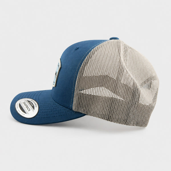 Shark Kabob 2 Mens Trucker Hat - Steel Blue/Silver
