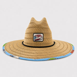Traveler UPF 50+ Lifeguard Mens Straw Hat - Natural/For The Phils