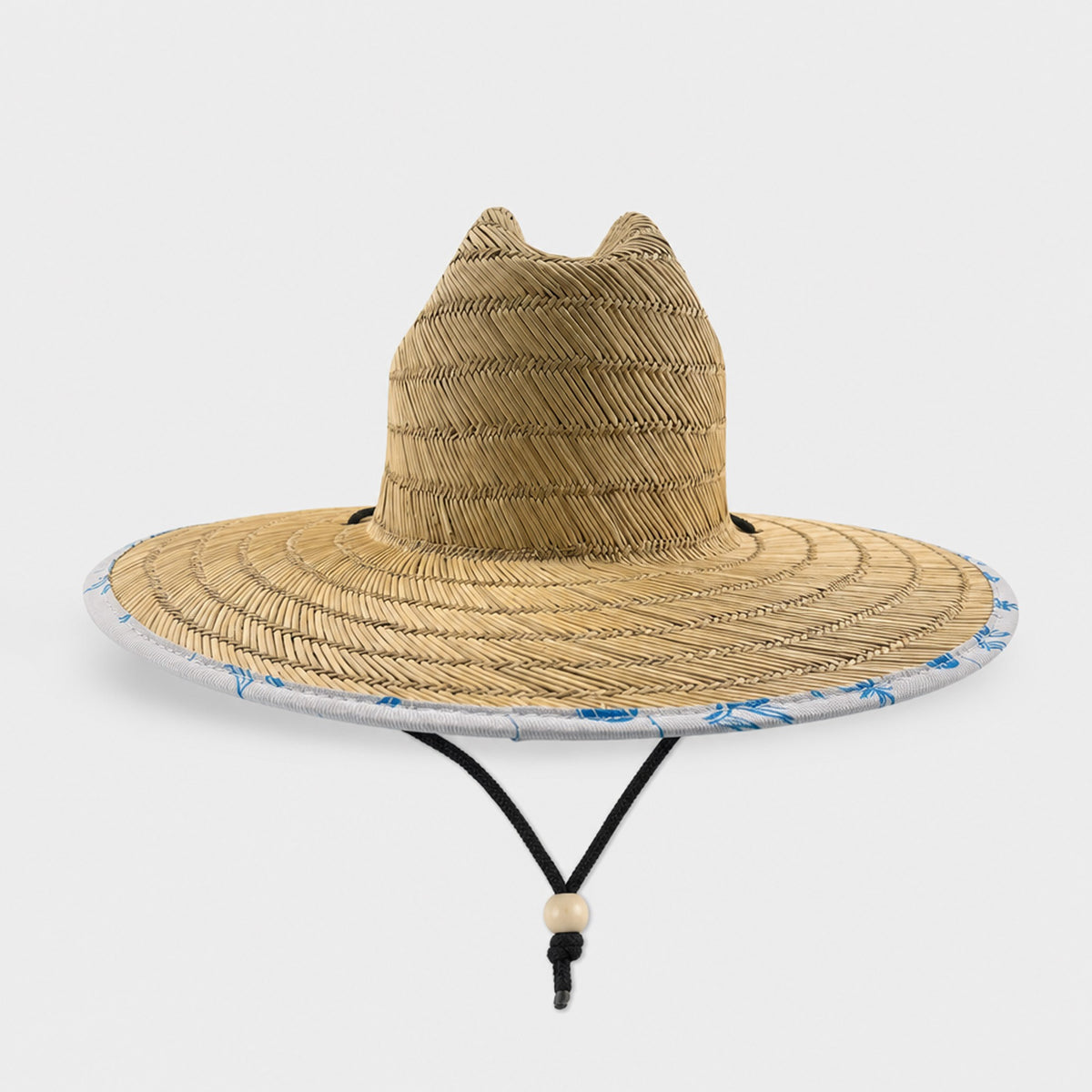 Traveler UPF 50+ Lifeguard Mens Straw Hat - Natural/Island Pattern