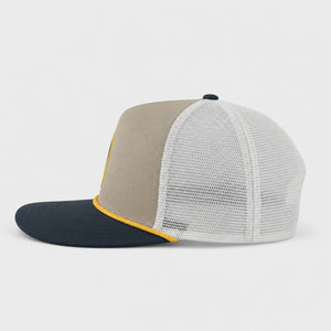 Free Ride 2 Mens Trucker Hat - Stone/Navy