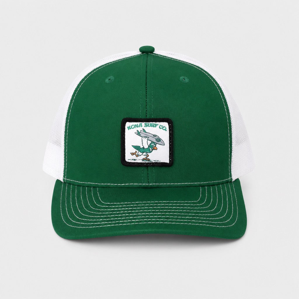 For the Birds Mens Trucker Hat - Kelly Green/White