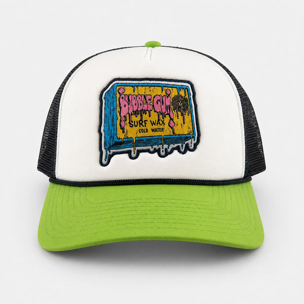 Kona x Bubble Gum 2026 Collab Mens Trucker Hat - White/Navy/Lime