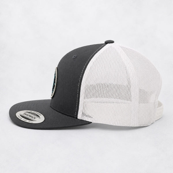 Built in Jersey Mens Trucker Hat - Charcoal/White