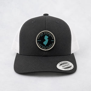 Built in Jersey Mens Trucker Hat - Charcoal/White