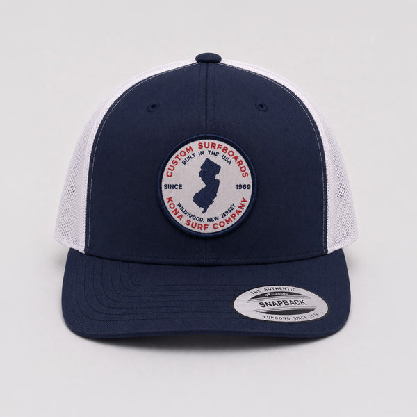 Built in Jersey Mens Trucker Hat - Navy/White