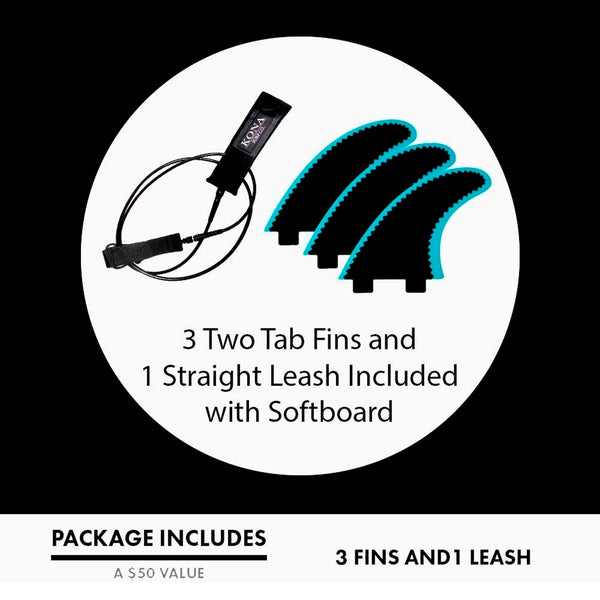 Papaya - Soft Top Foam Surfboard - Includes Leash and Fins - For The Phils