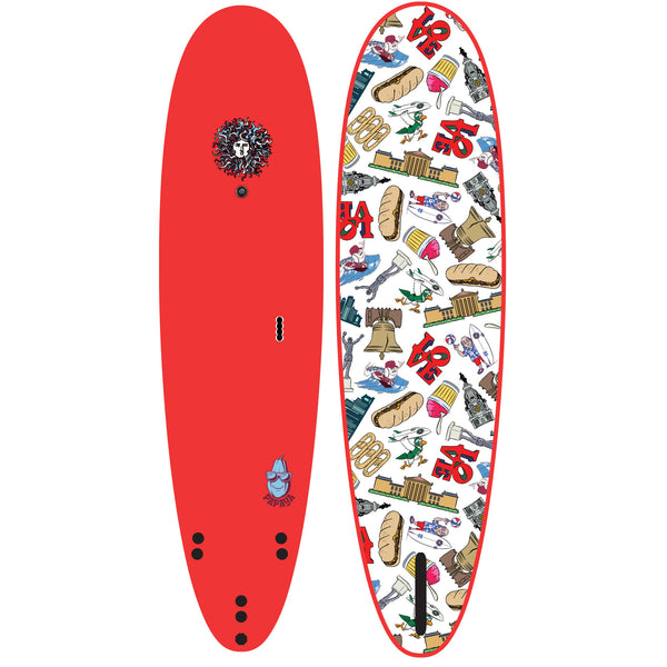 Papaya - Soft Top Foam Surfboard - Includes Leash and Fins