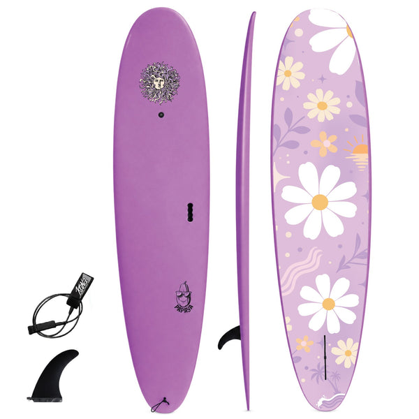 Papaya - Soft Top Foam Surfboard - Includes Leash and Fins