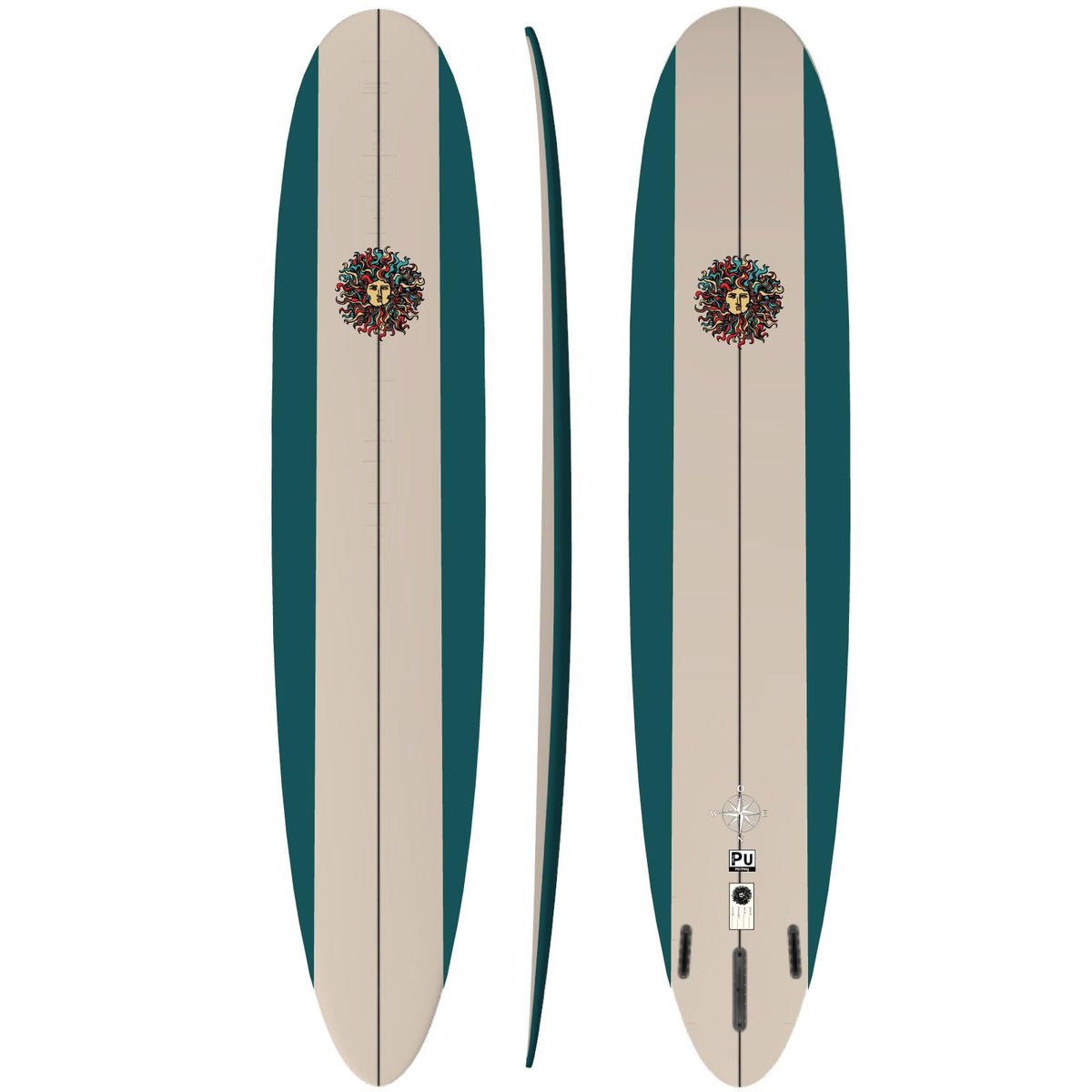 Owen PU Series Surfboard - Tan/Midnight Green