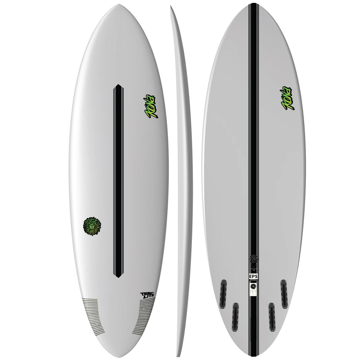 Traveler V2 EPS Truelite Series Surfboard - Clear/Green