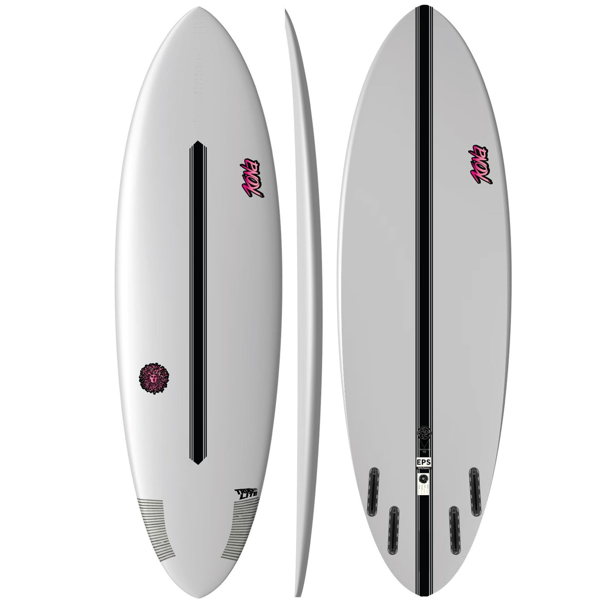 Traveler V2 EPS Truelite Series Surfboard - Clear/Pink