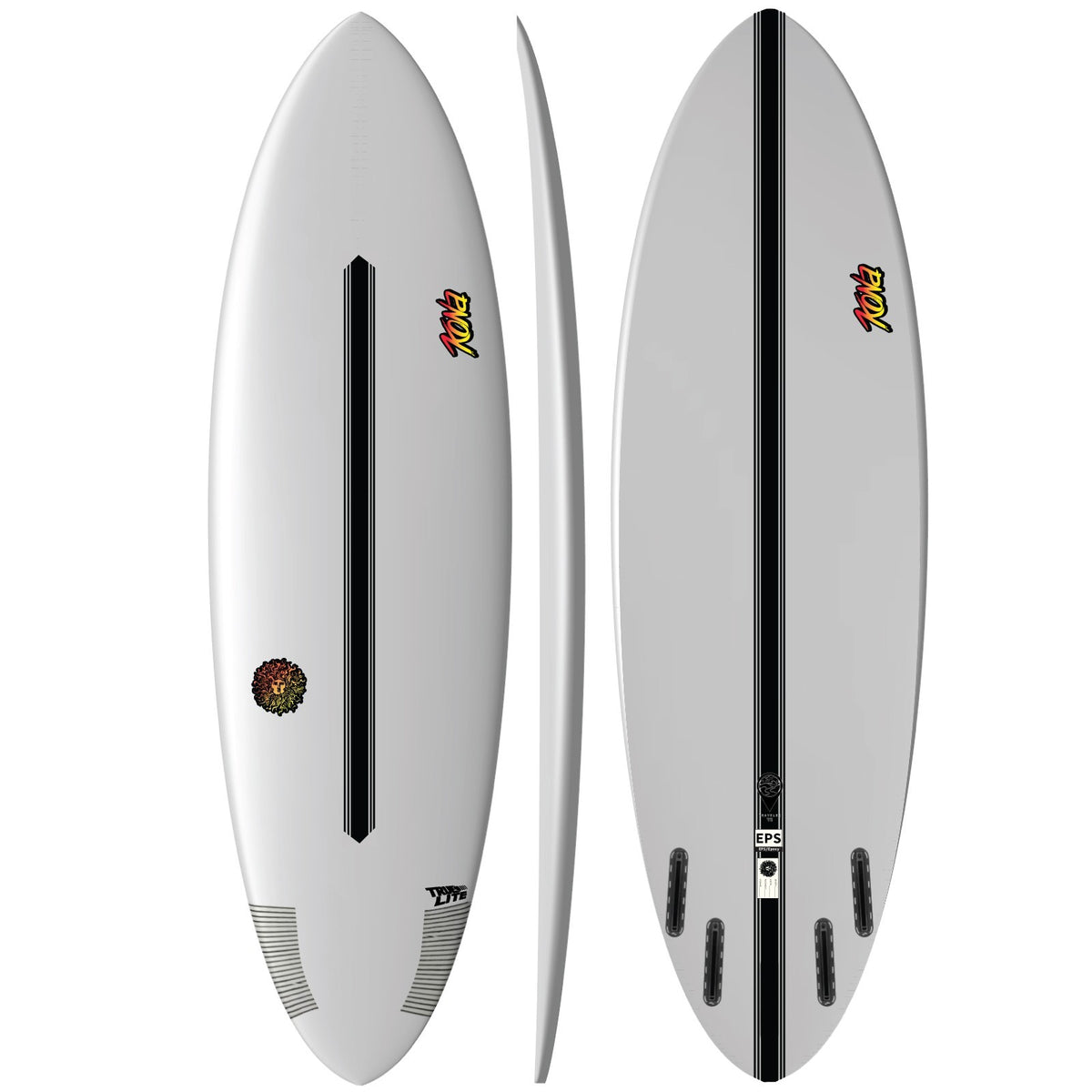 Traveler V2 EPS Truelite Series Surfboard - Clear/Red