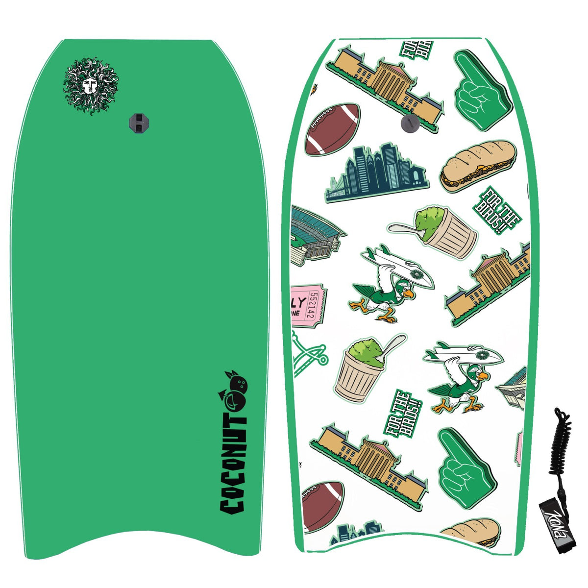 Coconut Bodyboard - Green For the Birds
