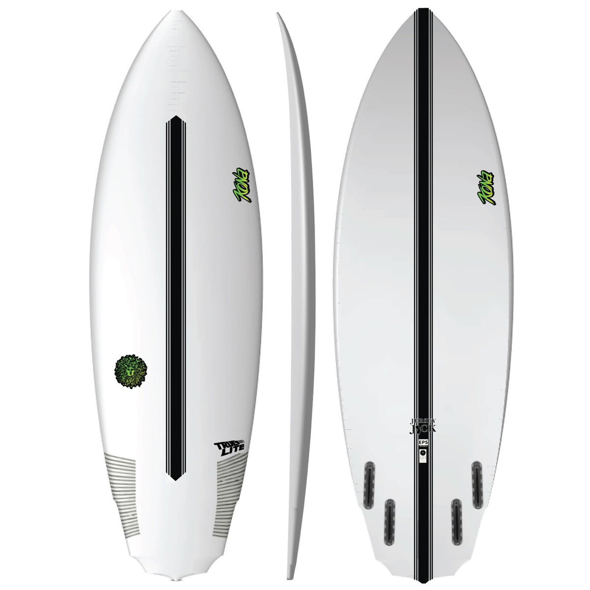 Jersey Jack EPS Truelite Series Surfboard - Clear/Green