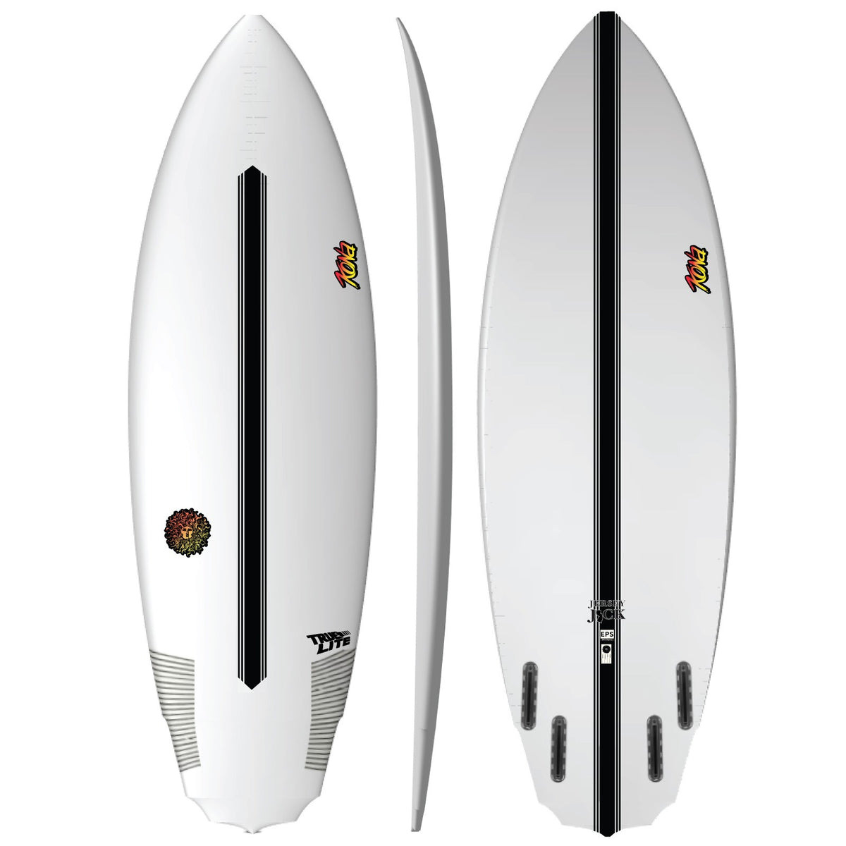 Jersey Jack EPS Truelite Series Surfboard - Clear/Red