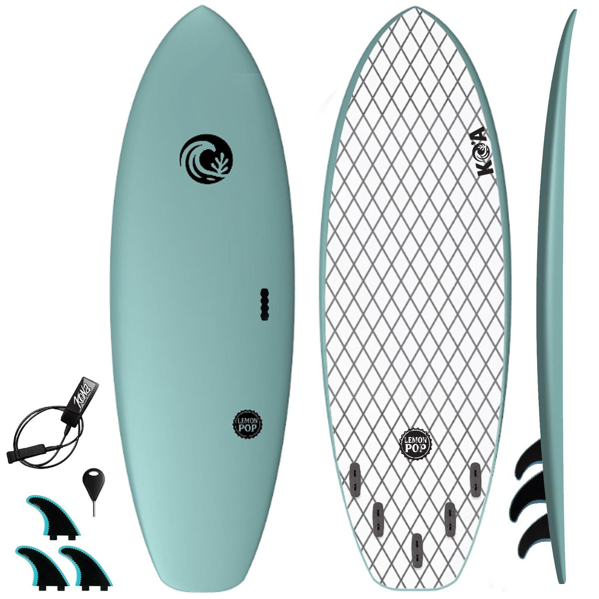 KO'A Lemon Pop Softboard - Aqua
