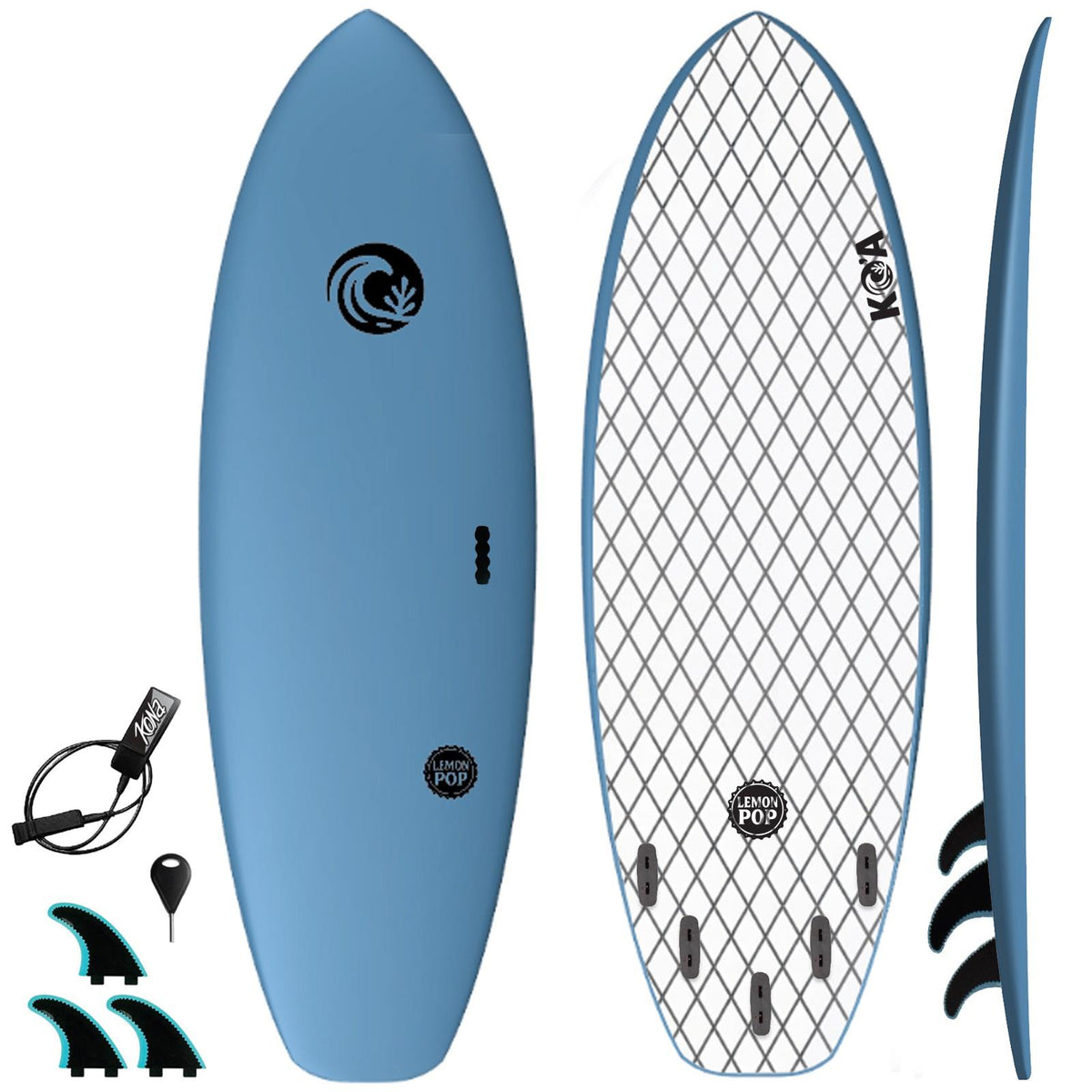 KO'A Lemon Pop Softboard - Lt. Blue