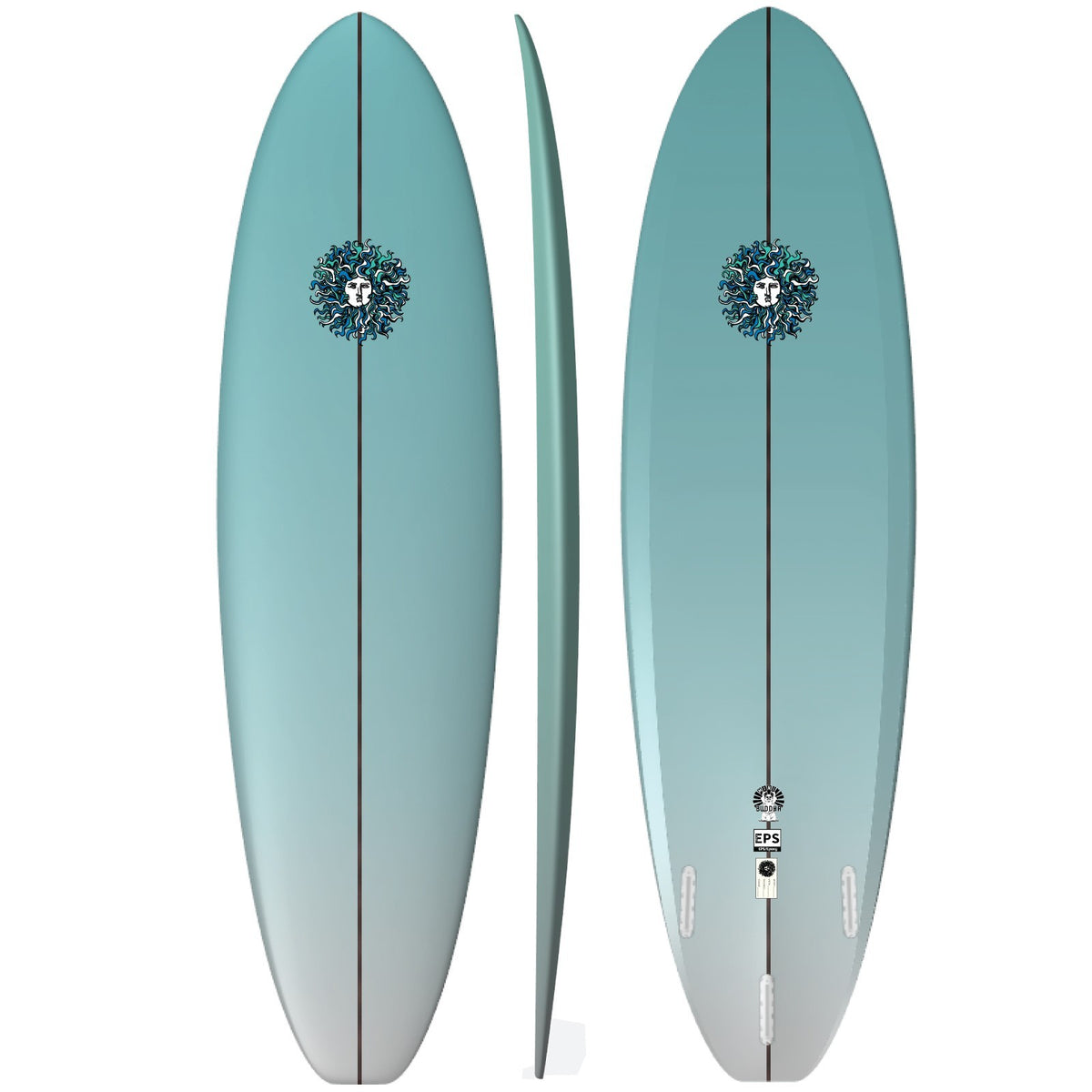 Mini Buddha EPS Series Surfboard - Blue Fade
