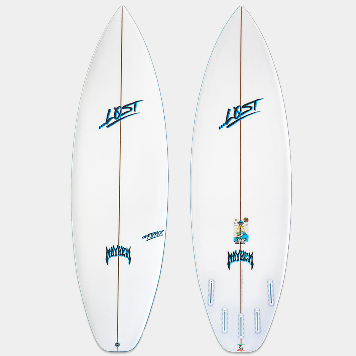 Lost Ripper Surfboard - White/Blue