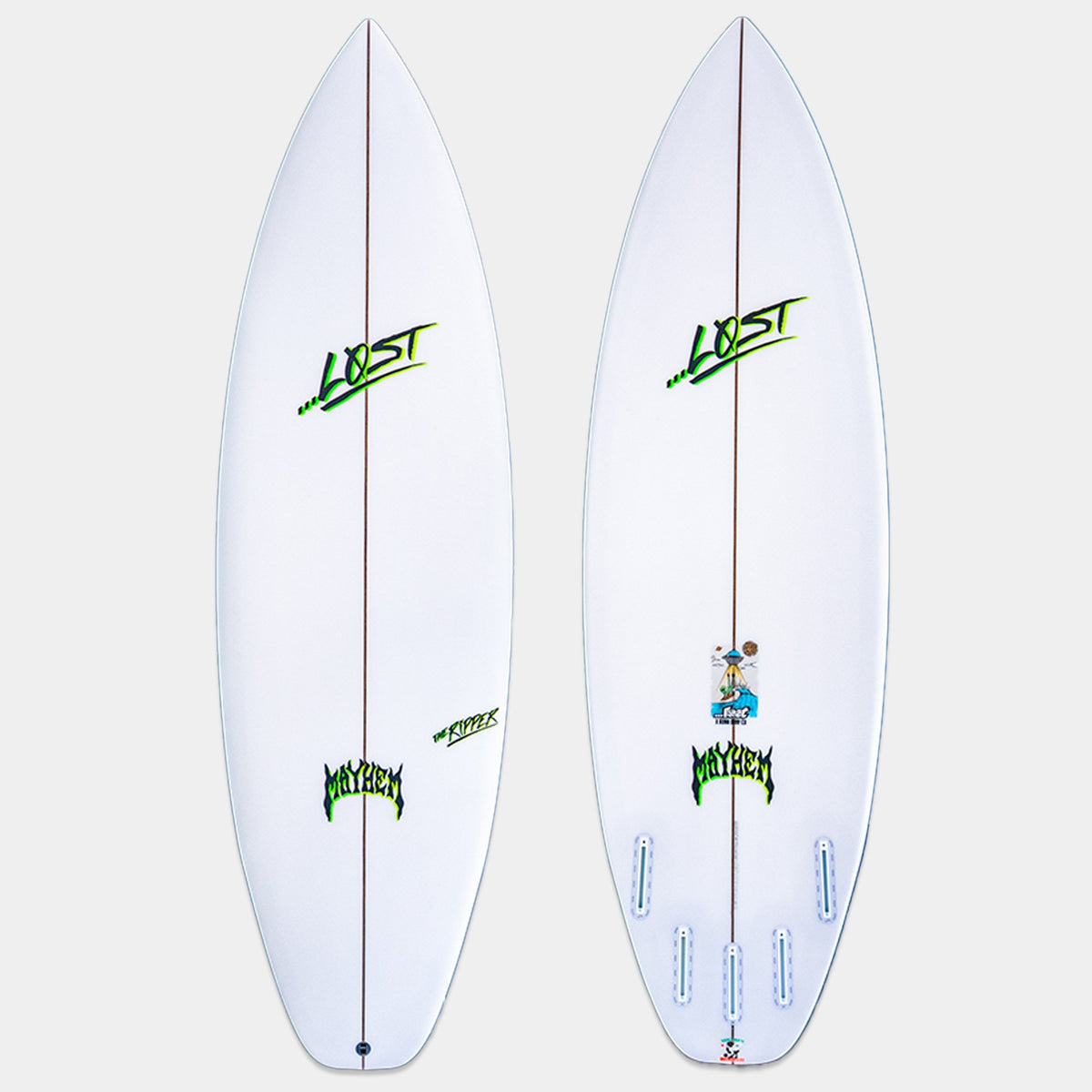 Lost Ripper Surfboard - White/Green
