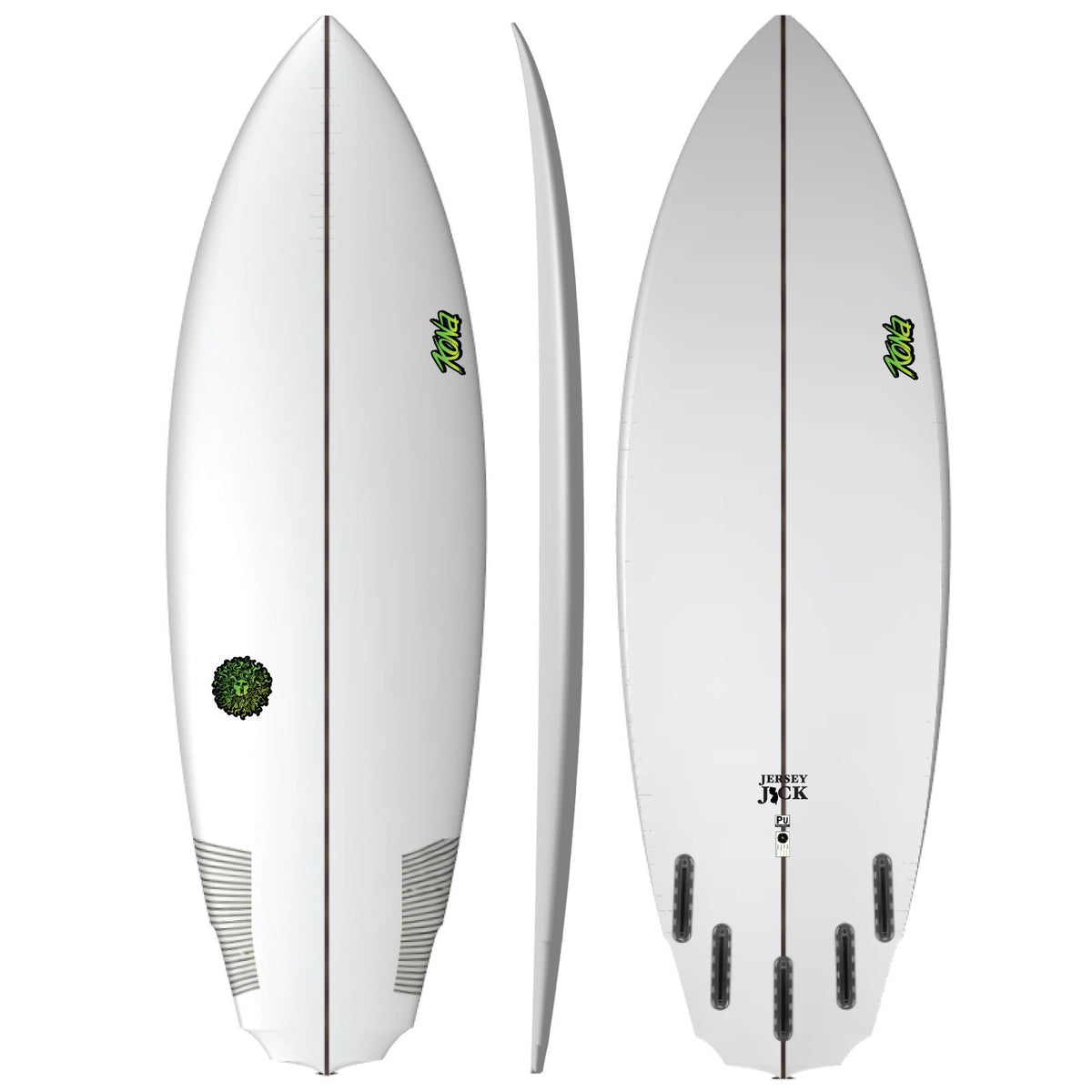 Jersey Jack PU Series Surfboard - Clear/Green