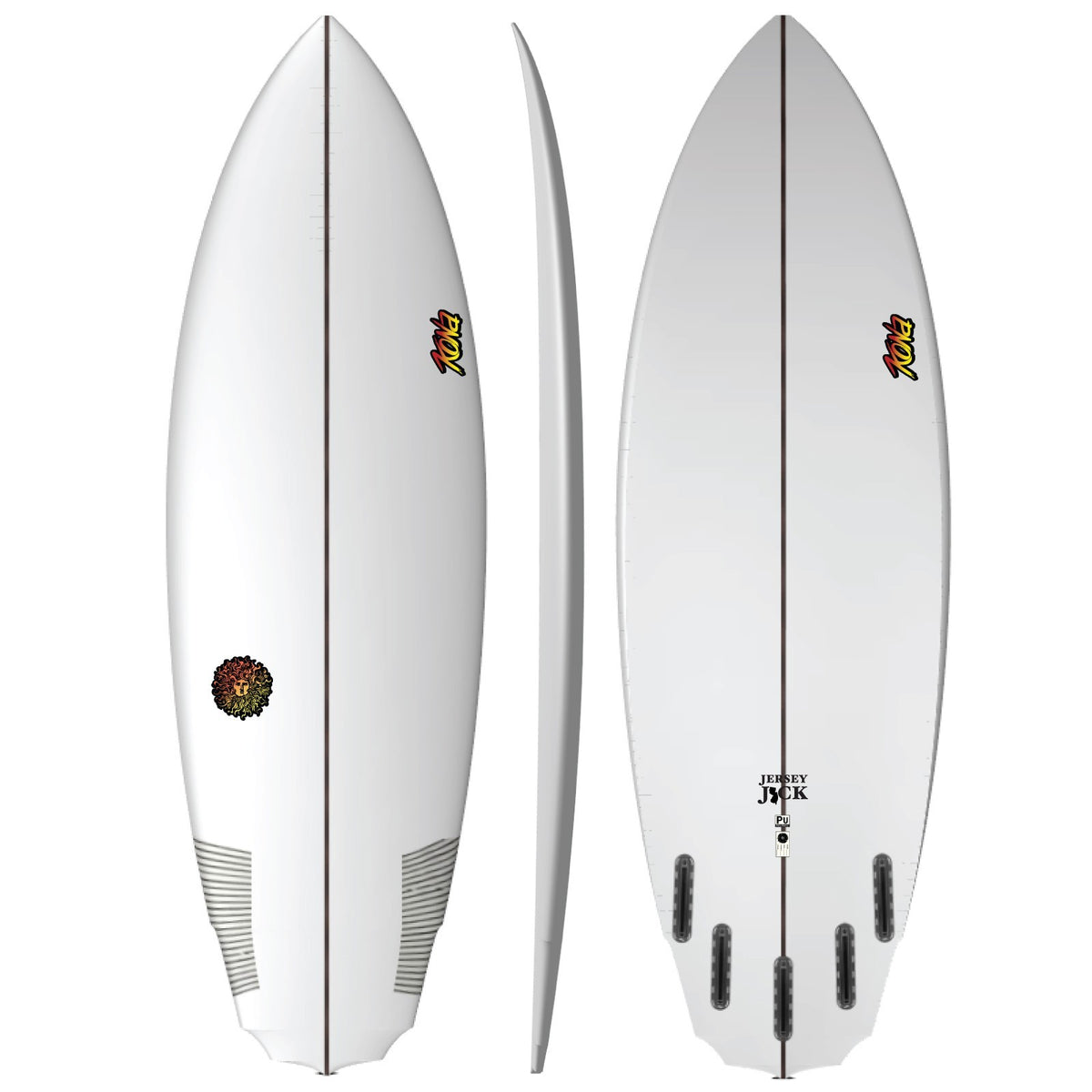 Jersey Jack PU Series Surfboard - Clear/Red