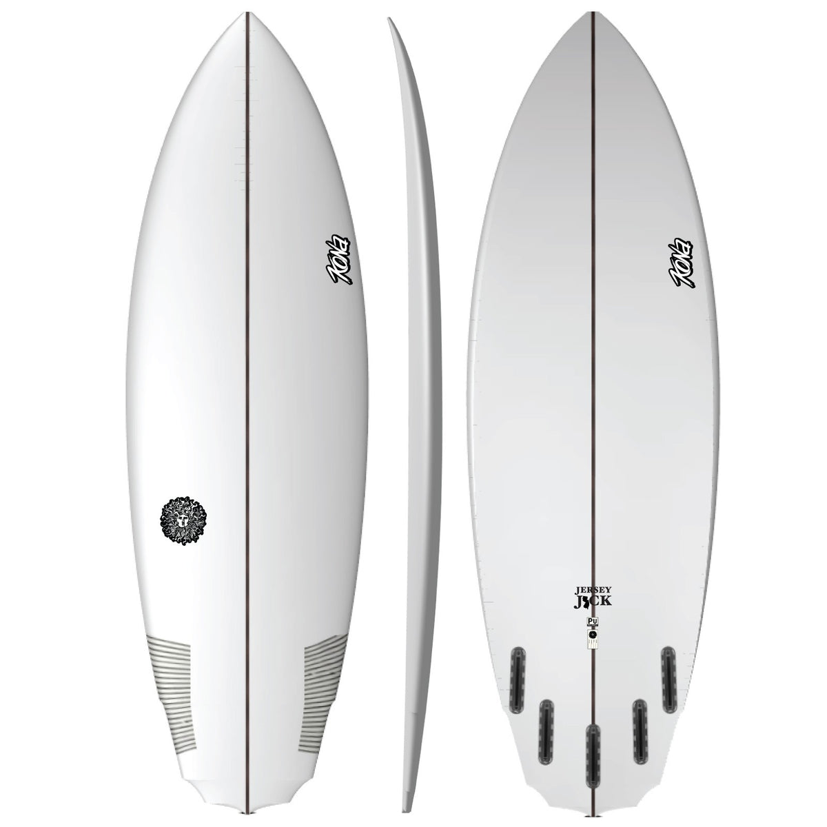 Jersey Jack PU Series Surfboard - Clear/White